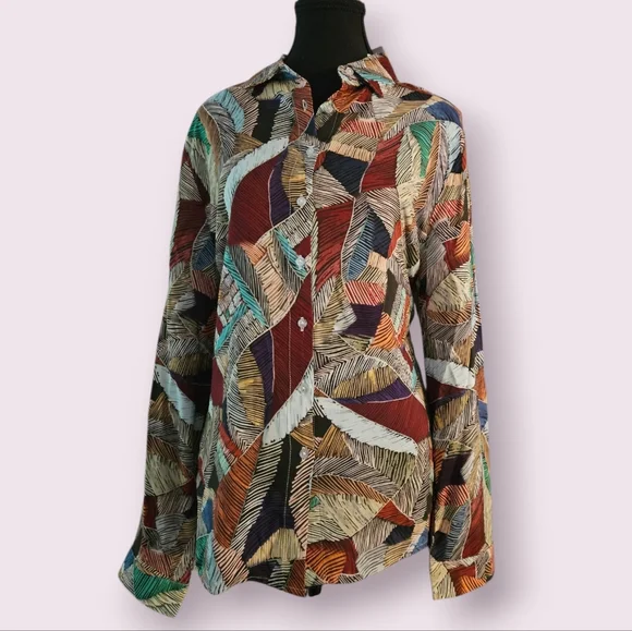 Multicolor Abstract Pattern Women's Top - Picture 2 of 8